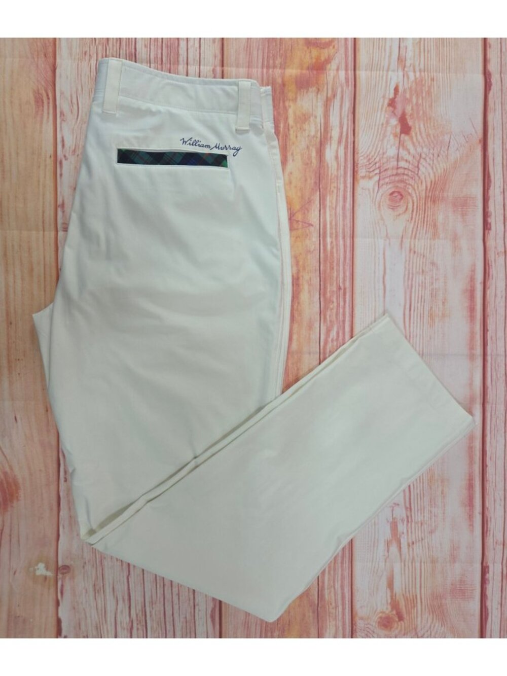 William Murray Straight Fit White Mens Golf Pants 36x34